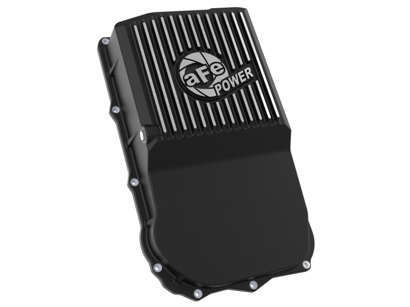 aFe 18-25 Jeep Wrangler JL V6 Transmission Pan - Black w/ Machined Fins - Image 3