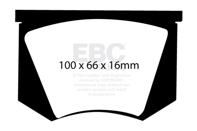 EBC 64-66 Ac Cobra 7.0 Yellowstuff Rear Brake Pads - Image 2