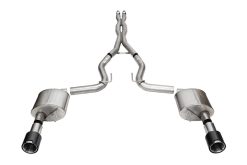 Corsa 2024 Ford Mustang GT Coupe 3in Xtreme Cat-Back Exhaust - 4.5in Carbon Fiber Tips