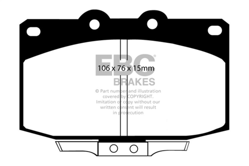 EBC 86-89 Mazda RX7 2.4 (1.3 Rotary)(Vented Rear Rotors) Yellowstuff Front Brake Pads - Image 2