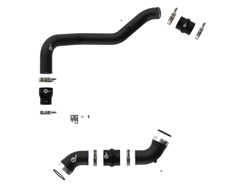 aFe 06-10 GM Diesel Trucks V8 6.6L BladeRunner Aluminum Hot & Cold Charge Pipe Kit - Black - Image 2