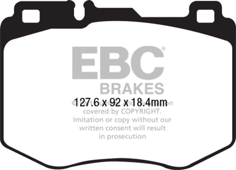 EBC 15-16 Mercedes-Benz C400 (W205) 3.0 Twin Turbo 4-Matic Yellowstuff Front Brake Pads - Image 2