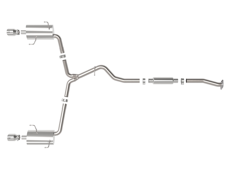 aFe Subaru Forester XT 14-18 H4-2.5L Takeda 2-1/2in to 2-1/4in 304 SS Cat-Back- Polished Tip - Image 2
