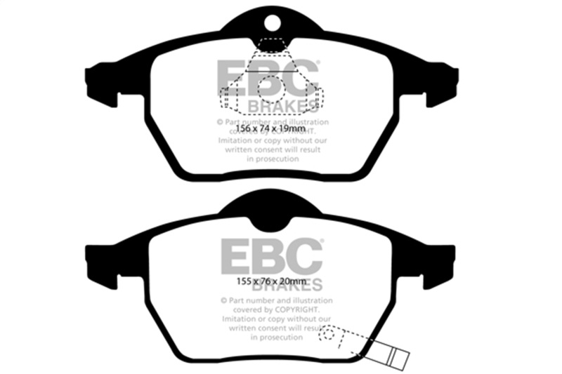 EBC 99-02 Saab 9-3 2.0 Turbo Yellowstuff Front Brake Pads - Image 2