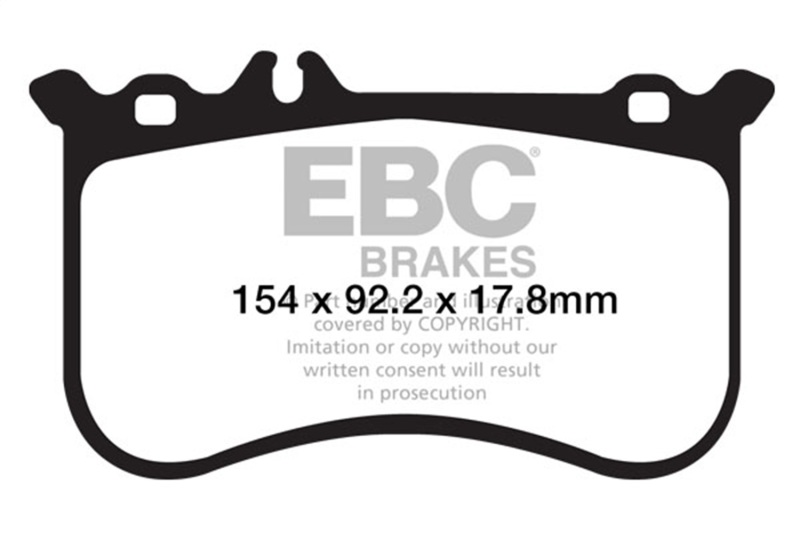 EBC 10-11 Mercedes-Benz CL550 5.5 AMG Sport Pkg Yellowstuff Front Brake Pads - Image 2