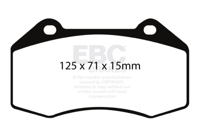 EBC 07-08 Chevrolet Cobalt 2.0 Supercharged (SS) Yellowstuff Front Brake Pads - Image 2