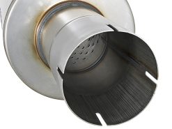 aFe ATLAS Muffler 3-1/2 IN ID Center/Center x 7 IN Dia. X 16 IN L - Round Body - Image 4