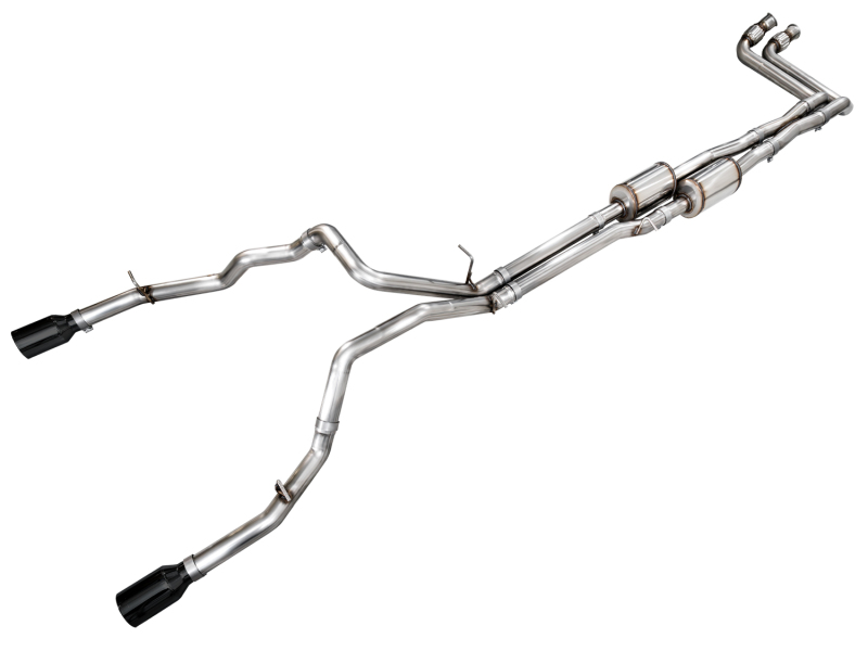 AWE Tuning 25+ RAM 1500 3.0TT 0FG Cat-Back Touring Exhaust - Diamond Black Tips