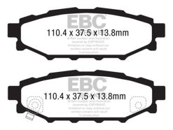 Alternative view of EBC 12+ Subaru BRZ 2.0 (solid rear rotors) Yellowstuff Rear Brake Pads