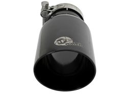 aFe MACH Force-Xp Universal 409 SS Single-Wall Clamp-On Exhaust Tip - Black - Image 3