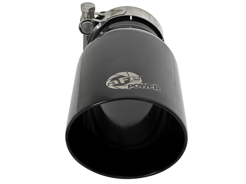 aFe MACH Force-Xp Universal 409 SS Single-Wall Clamp-On Exhaust Tip - Black - Image 3