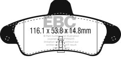 EBC 2001-2003 Mercury Cougar 2.0L Redstuff Rear Brake Pads