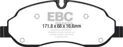 Alternative view of EBC 2015+ Ford Transit 150 SRW Yellowstuff Front Brake Pads