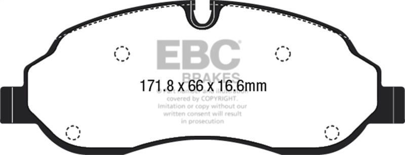 EBC 2015+ Ford Transit 150 SRW Yellowstuff Front Brake Pads - Image 2