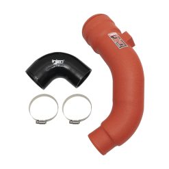 Alternative view of Injen 17-22 Ford F250/F/350/F-450/F-550 V8-6.7L Turbo Diesel Wrnkl Red Intercooler Cold Side Piping