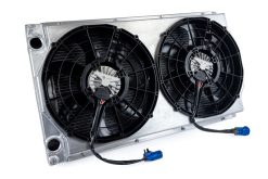 CSF Motorsport Radiator with Shroud - 14in SPAL Brushless Fans - Harnesses