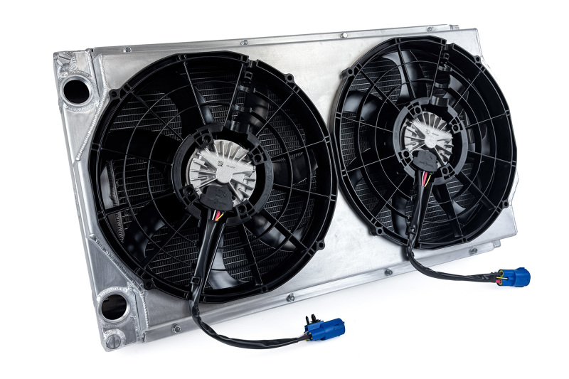 CSF Motorsport Radiator with Shroud - 14in SPAL Brushless Fans - Harnesses