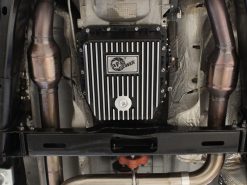 aFe POWER Transmission Pan Ford Trucks 80-92 (AOD Transmission)- Black w/ Machined Fins - Image 8