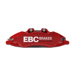 EBC Racing 02-09 Nissan 350Z 3.5L Red Apollo-6 Calipers 355mm Rotors Front Big Brake Kit - Image 4