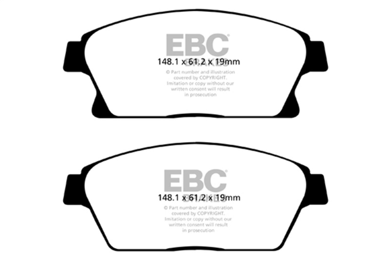 EBC 13+ Buick Encore 1.4 Turbo Yellowstuff Front Brake Pads - Image 2