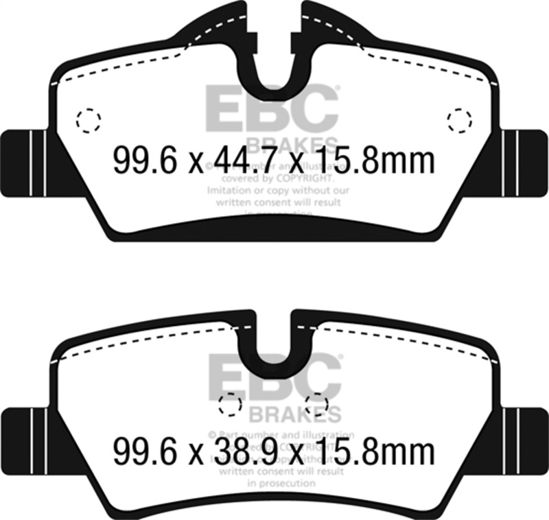 EBC 14+ Mini Hardtop 1.5 Turbo Cooper Yellowstuff Rear Brake Pads - Image 2