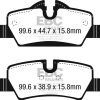 EBC 14+ Mini Hardtop 1.5 Turbo Cooper Ultimax2 Rear Brake Pads