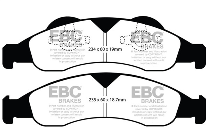 EBC 07-09 Ford Expedition 5.4 2WD Yellowstuff Front Brake Pads - Image 2