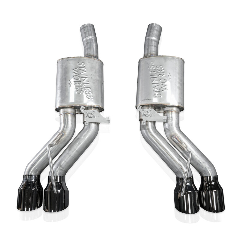 Stainless Works 22-25 Cadillac CT5-V Blackwing Axle Back Exhaust - Black Chrome Tips - Image 2