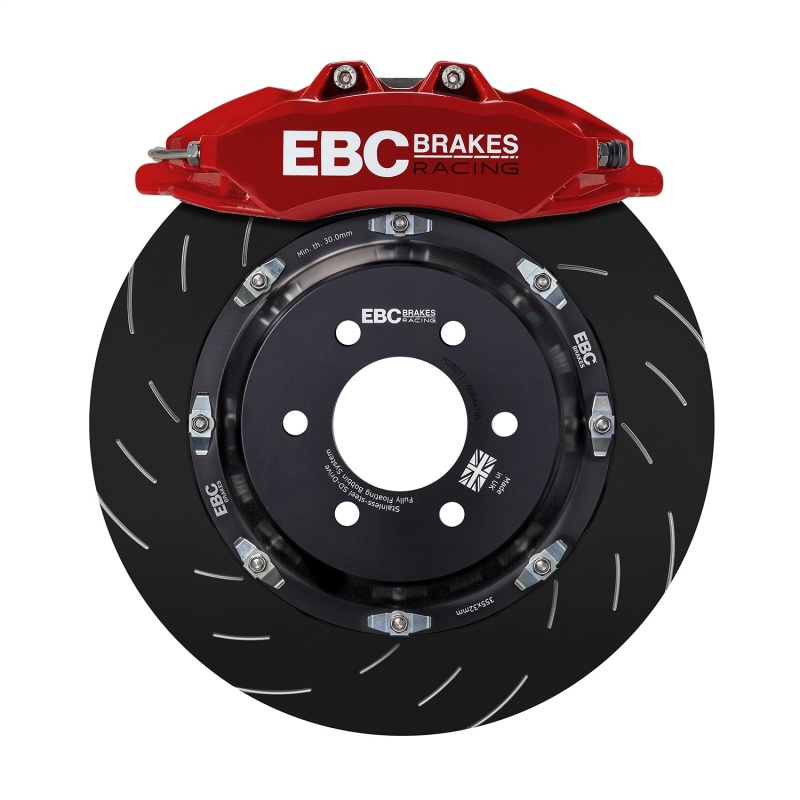 EBC Racing 02-09 Nissan 350Z 3.5L Red Apollo-6 Calipers 355mm Rotors Front Big Brake Kit - Image 5