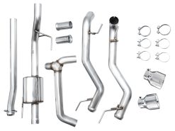 AWE Tuning 2021+ Ford F150 Tremor w/ Bumper Cutouts 0FG Non-Resonated Cat-Back w/ Chrome Silver Tips - Image 13