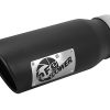 aFe MACH Force-Xp Universal Exhaust Tip 3-1/2ININ x 4-1/2IN Outlet x 12IN Black Left Side Exit