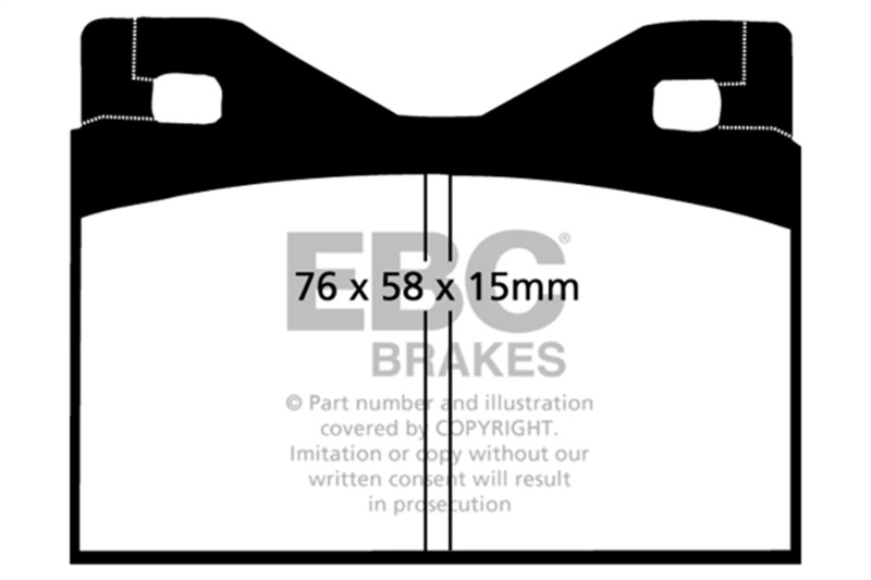 EBC 71-75 Ferrari 365 GTBB 4.4 Yellowstuff Rear Brake Pads - Image 2
