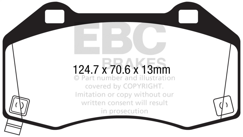 EBC 2016+ Mazda Miata MX-5 / 17-20 Fiat 124 Spider Abarth Yellowstuff Front Brake Pads - Image 2