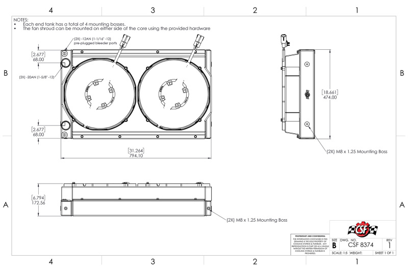 CSF Motorsport Radiator with Shroud - 14in SPAL Brushless Fans - Harnesses - Image 28