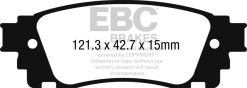 Alternative view of EBC 2017+ Toyota C-HR 2.0L Yellowstuff Rear Brake Pads