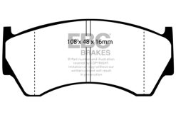 Alternative view of EBC 95-97 Nissan Sentra 1.6 Yellowstuff Front Brake Pads