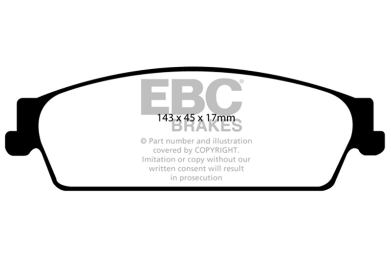 EBC 09-14 Cadillac Escalade 6.0 Hybrid Yellowstuff Rear Brake Pads - Image 2