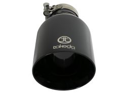 aFe Takeda 409 SS Clamp-On Exhaust Tip 2.5in. Inlet / 4.5in. Outlet / 9in. L - Black - Image 3