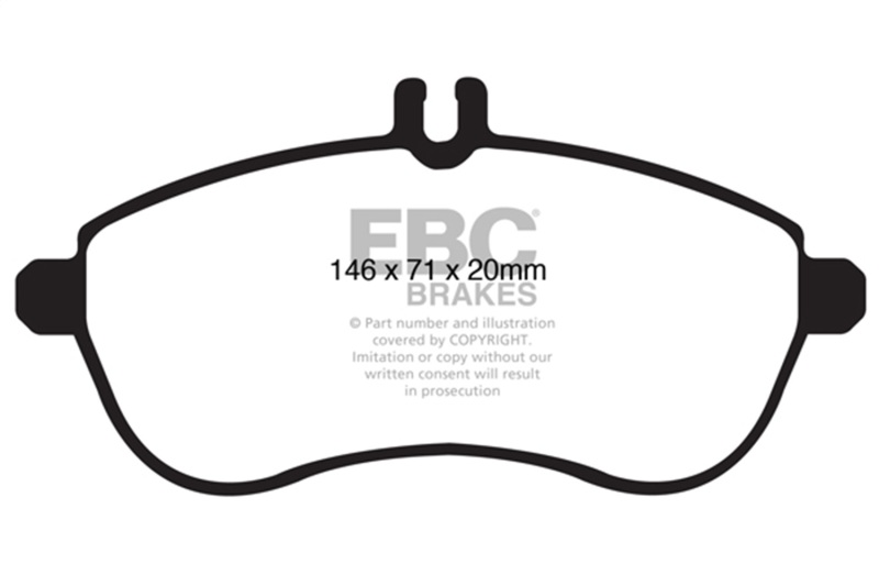 EBC 12-14 Mercedes-Benz C250 (W204) 1.8 Turbo Yellowstuff Front Brake Pads - Image 2