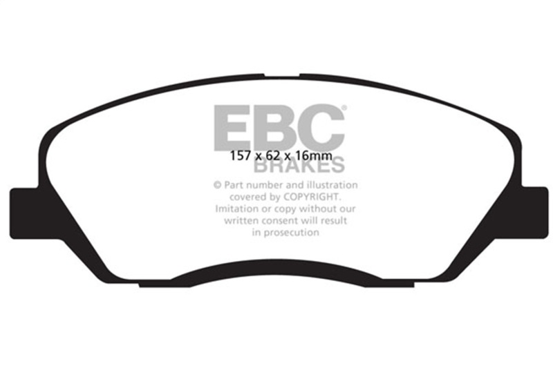 EBC 06-09 Hyundai Entourage 3.8 Yellowstuff Front Brake Pads - Image 2