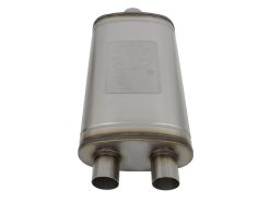 aFe MACHForce XP SS Muffler 3in Center Inlet / 2.5in Dual Outlets 22in L x 11in W x 6in H Body - Image 3