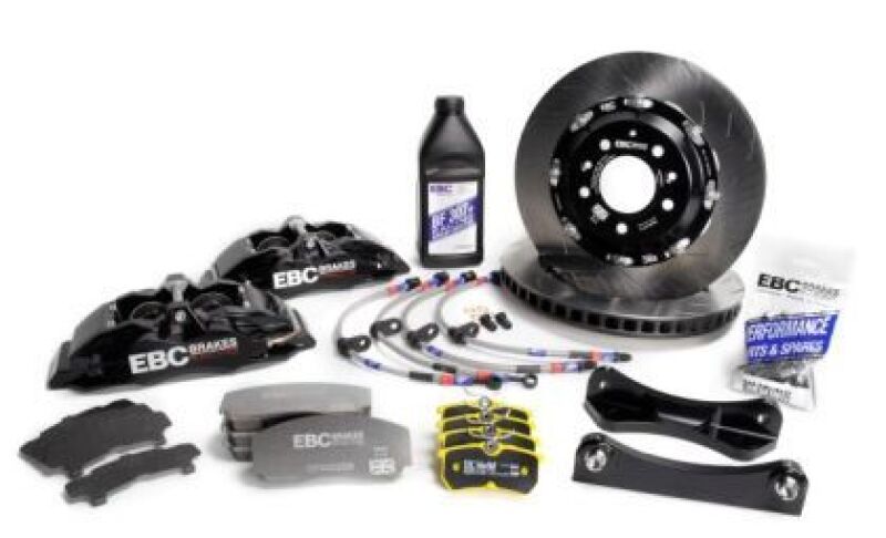 EBC Racing 2016+ Mazda MX-5 (ND) Black Apollo-4 Calipers 330mm Rotors Front Big Brake Kit - Image 3
