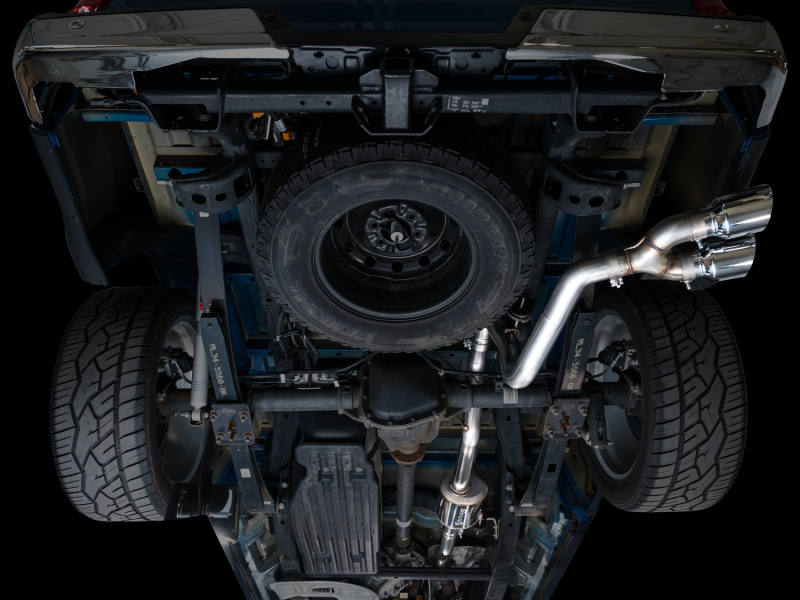 AWE Tuning 21-25 Ford F150 (14th Gen Reg Cab) Cat-Back Exhaust - 4.5in Dual Side Exit Chrome Tips - Image 13