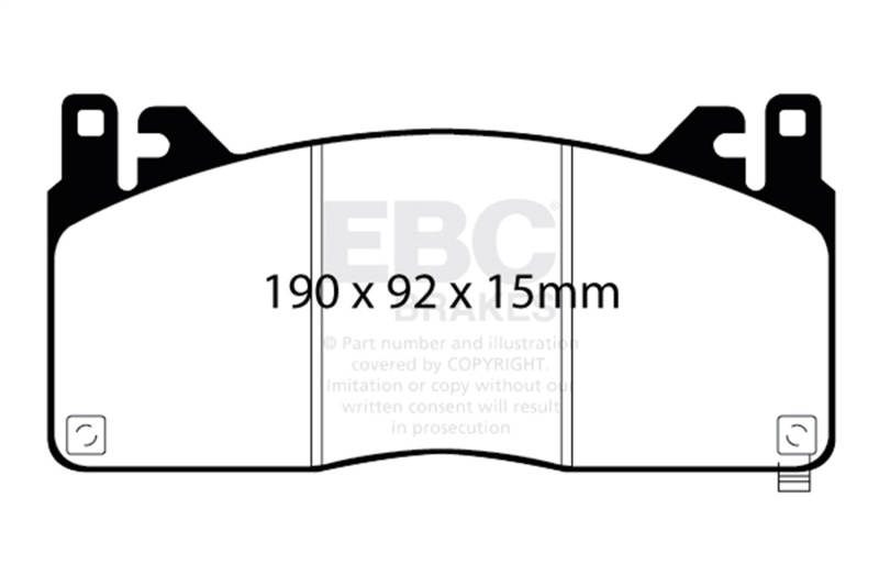 EBC 2015+ Ford Mustang GT350 Bluestuff Front Brake Pads - Image 2