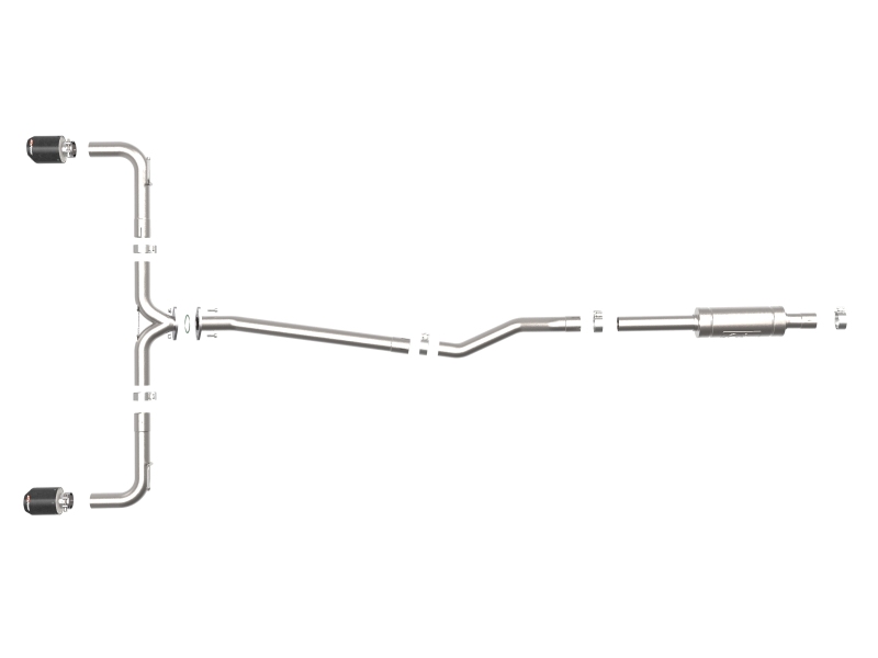 aFe Takeda 2-1/2in 304 SS Cat-Back Exhaust w/ Carbon Fiber Tips 14-18 Mazda 3 L4 2.0L/2.5L - Image 5