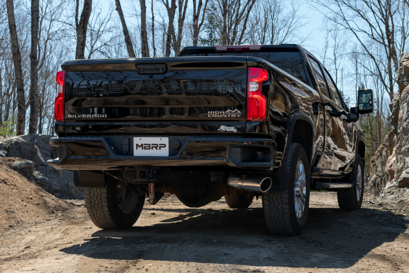 MBRP 2020+ GMC/Chevy 2500/3500 6.6L Duramax 4in Mand Bent Tubing Pro-Ser Cat Back Single Side - 304 - Image 4