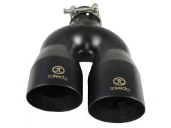 aFe Takeda 2.5in 304 Stainless Steel Clamp-on Exhaust Tip Driver Side 2.5in Inlet 4inDual-Black - Image 3