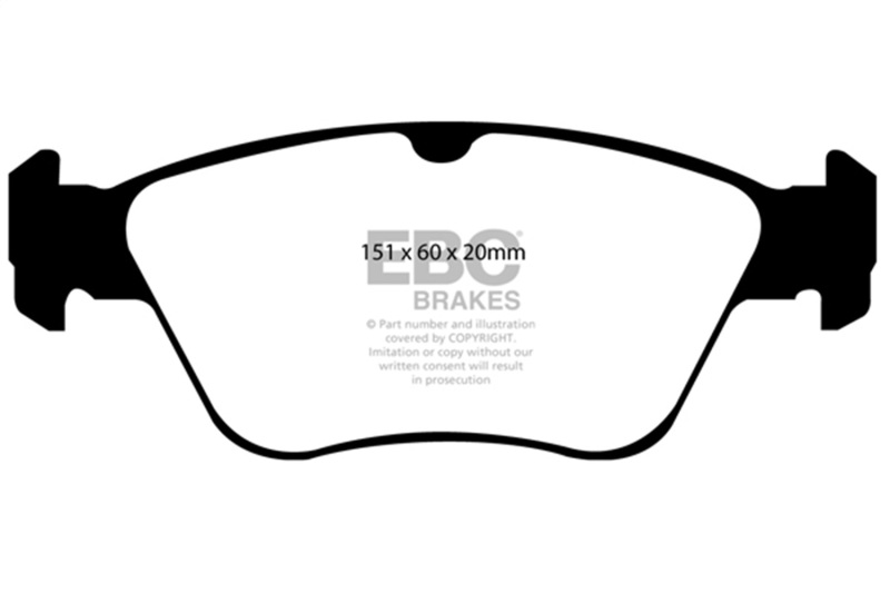 EBC 99-01 Mercedes-Benz C230 (W202) 2.3 Yellowstuff Front Brake Pads - Image 2