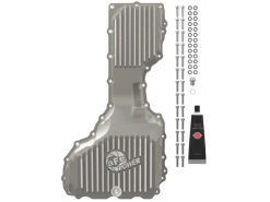 Alternative view of aFe GM Diesel Trucks 20-25 V8-6.6L L5P POWER Street Series Engine Oil Pan Raw w/ Machined Fins
