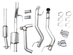 AWE Tuning 2021+ Ford F150 Tremor w/ Bumper Cutouts 0FG Resonated Cat-Back w/ Chrome Silver Tips - Image 16